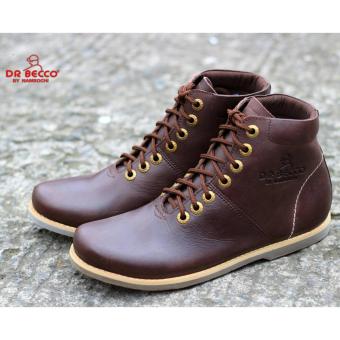 sepatu boots pria - kulit asli - dr becco pajero brown  