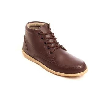 Sepatu Kasual Semi Boot Premium Coklat Tua Trendi Best Seller  