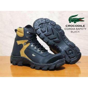 Sepatu Safety Boots Pria & Wanita Adventure Elda Cordia Ujung besi - Black  