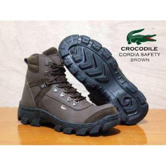 Sepatu Safety Boots Pria & Wanita Adventure Elda Cordia Ujung besi - Brown  