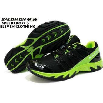 Sepatu Salomon Speedcross 3 Sport - Black green  