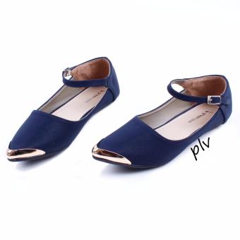 Sepatu Wanita Flat Shoes Mary Jane AG06 - Navy  