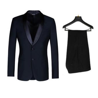 Setelan Jas Pria - Famo Tuxedo Blazer Style Skinny Suit - Navy  