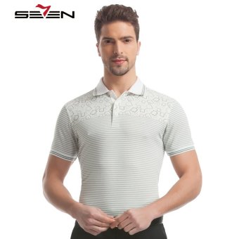 Seven brand men cotton blend stripe polo t shirt slim fit tee  