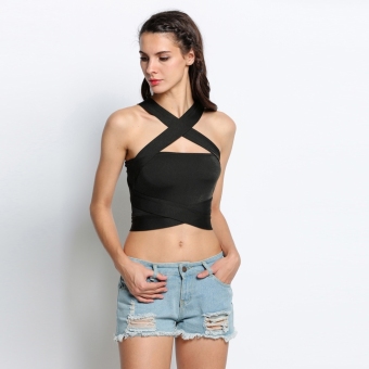 Sexy Women Halter Bandage Crop Top Beach Club Wear - intl  