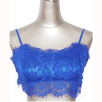 Sexy Women Lace Crochet Spaghetti Strap Back Zip-Up Tank Crop Tops - intl  