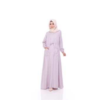 Shadrin's Nursing Style - Gamis Hamil Menyusui - Malika Long Purple Nursing Wear  