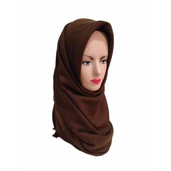 Shae Hijab Segiempat Rawis Katun - Coklat  