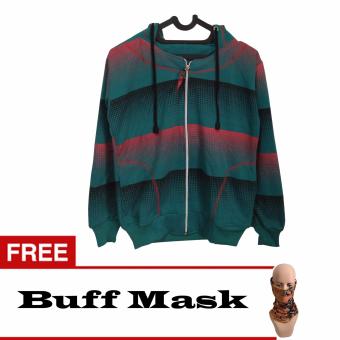 Shae Jacket Wanita Mangau, Fleece, Polka Dot - Hijau Tosca + Free Buff Mask  