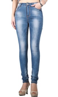 Shexiangmrs Womens Denim Stretch Distressed Skinny Jeans W215  