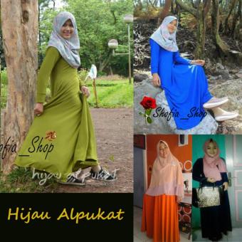 Shofia - Hijau Alpukat - Gamis Polos Jersey Super Busui Muslimah All Size Fit to XL  
