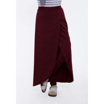 Sierra Danesh Slip-Slap Pants Skirt-Maroon  