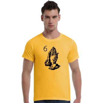 Six Drake Prince Bless Yeezus Kanye West T Shirts Men Tour Concert Sport Fitness Man T-Shirt (Yellow)   