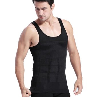 Slim Lift Body Shaping For Man / Slimming Shirt - Baju Singlet Pelangsing Pria - Hitam XL  