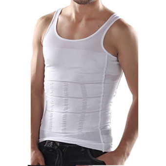 Slim Lift Body Shaping For Man / Slimming Shirt - Baju Singlet Pelangsing Pria - Putih - L  