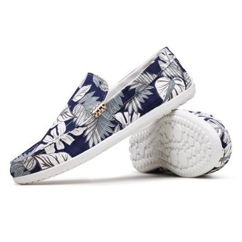 Slip-Ons & Loafers Men's Fashion Flat Shoes Vanse Casual Shoes (White&blue) - intl  