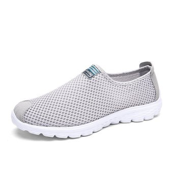 Socone Womens Mesh Slip On Walking Shoes Breathable Sport Sneakers (Light gray)  