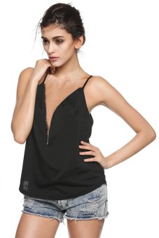 Spaghetti Strap Cami Tops (Black)  