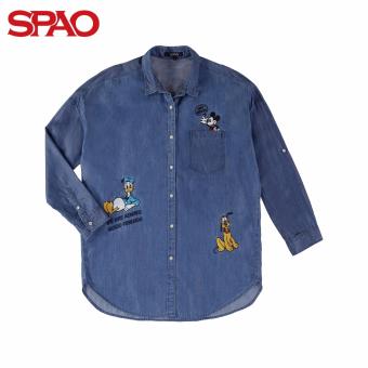 SPAO Character Graphic Denim Long Shirts SPYA612G41-56 (L/Indigo)  