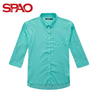 SPAO Lightweight 3/4 Sleeve Loose Fit Shirt SPYW523G32-84 (Mint)  