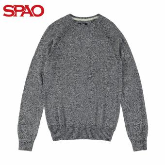 SPAO Melange Round Neck Color-Mix Pullover SPKW611C03-19 (Black)  
