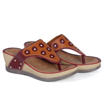 Spiccato Sandal Wedges Wanita 2299- Coklat  