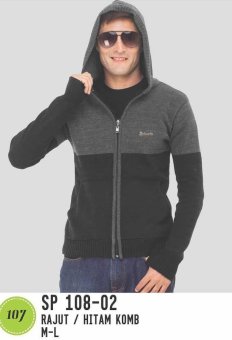 Spiccato SP 108.02 Sweater Rajut Kasual Bahan Rajut (Hitam Kombinasi)  
