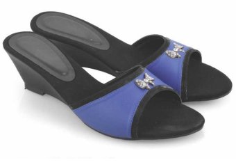 Spiccato SP 540.09 Sandal Kelom Wanita - Bahan Sintetis - Cantik Dan Modis - Biru Kombinasi  