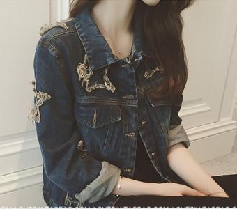 Spring and Autumn new Korean version long sleeve Slim short paragraph denim jacket casual wild - intl  