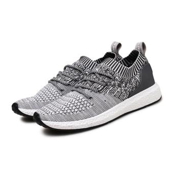 Spring Summer Fashion Men Outdoor Shoes Casual Light Breathable Sneakers ( Light Grey ) - intl  