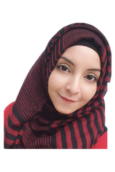 Spring Women Muslim Hijab Headscarf Striped Scarf Islam Cap(Burgundy)  