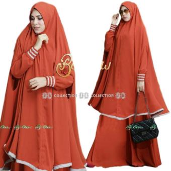 SR Collection Women's Muslim Gamis Busui Friendly 2in1 Marina - Orange  