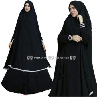 SR Collection Women's Muslim Gamis Busui Friendly 2in1 Marina - Hitam  