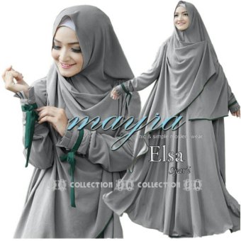 SR Collection Women's Muslim Syari 2in1 Elsa - Abu  