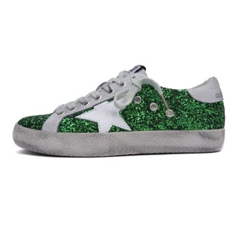 SRZ Yang Mi Same Paragraph Shoes GoldenGoose Ggdb Sequined Leather Low Help Casual Shoes(Green) - Intl  