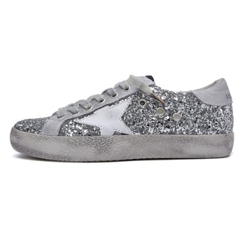 SRZ Yang Mi Same Paragraph Shoes GoldenGoose Ggdb Sequined Leather Low Help Casual Shoes(Silver) - Intl  