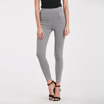 Stitch essential pinstripe pull on trousers (Grey)  