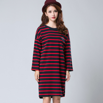 Striped Cotton Maternity Bottoming Dress - intl  