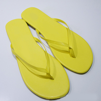 Stylish 1x Pair Ladies Flip Flops Flat Yellow Sandals Thongs  