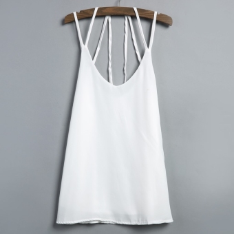 Stylish Ladies Women Casual Sleeveless Spaghetti Strap Tank Top White - intl  