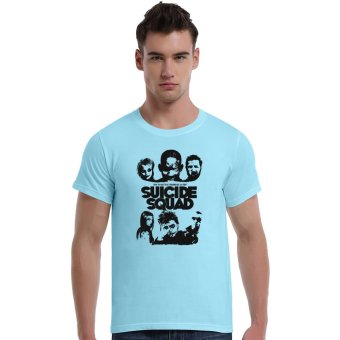 Suicide Squad Cotton Soft Men Short T-Shirt (Powder Blue)   