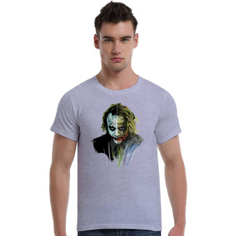 Suicide Squad Joker Art Face Cotton Soft Men Short T-Shirt (Grey) - Intl  