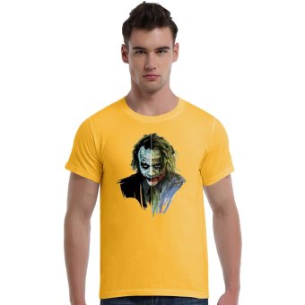 Suicide Squad Joker Art Face Cotton Soft Men Short T-Shirt (Yellow)   