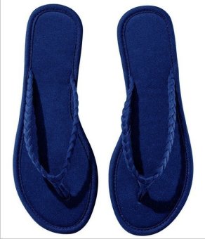 Summer Canvas Beach Slippers Flip Flops Sandals Blue  