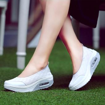 Summer Fashion Platform Heighten Women Shoes Breathable Mesh Casual Shoes Woman (White) - intl  