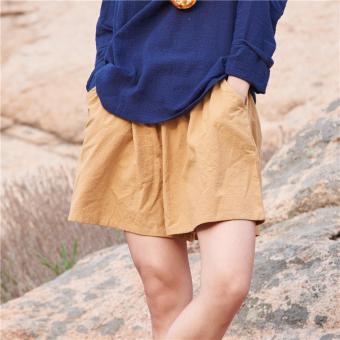 Summer Loose Simple Women's Shorts Fashion Women Clothing Shorts Casual (Yellow) - intl  