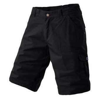 Summer men casual shorts cotton cargo shorts (Black) - intl  