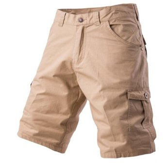 Summer men casual shorts cotton cargo shorts (Khaki) - intl  