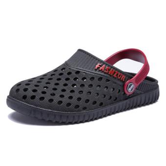 Summer Mens Slippers Clogs Mules Light Beach Garden Shoes Man Fashion Breathable Sandals Non-Slip Loafers Flip-flops On Sandals(black) - intl  