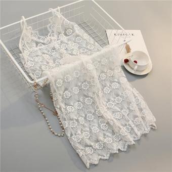 Summer Sling Net Yarn Skirt lace Dress (white) - intl  